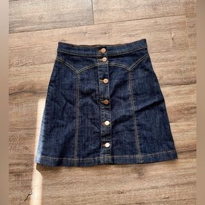 H&M denim button down skirt size 2